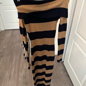 Striped Off-Shoulder Maxi Dress